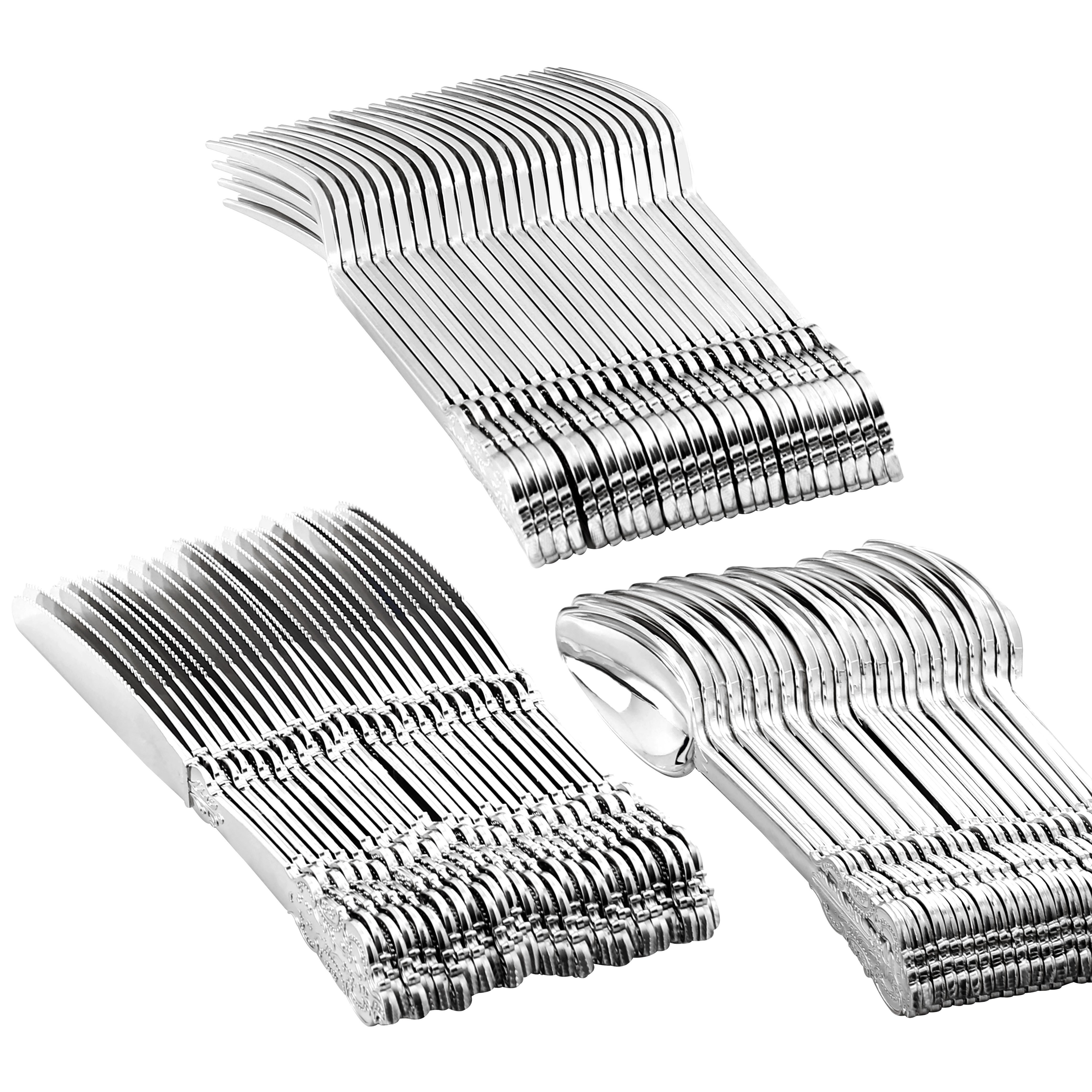  Tenedores desechables de plata - 24 tenedores de