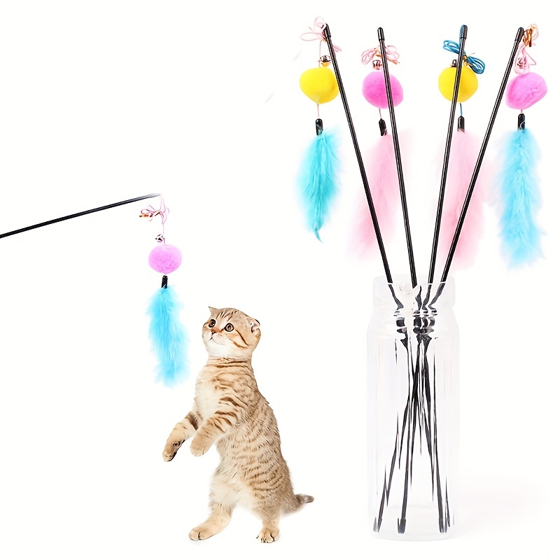 Interactive Feather Cat Teaser Stick Entertain Exercise Cat - Temu  Philippines
