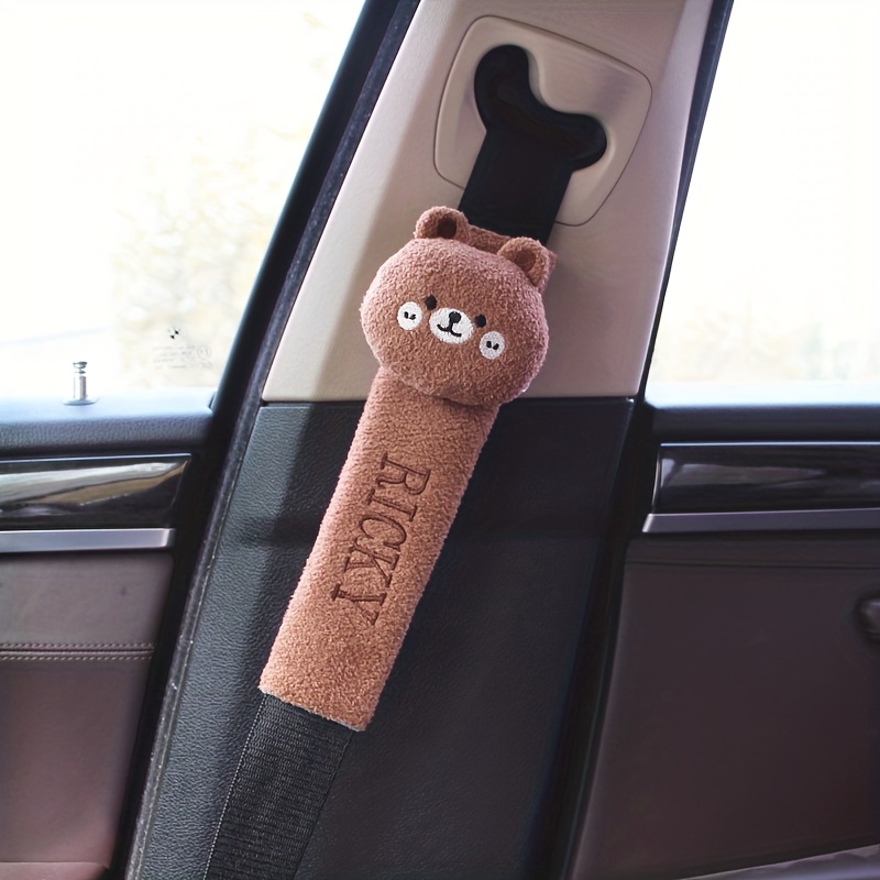 2pcs Cute Kuromi Auto Car Neck Pillow Headrest & Seat Belt Cover Shoulder  Pad