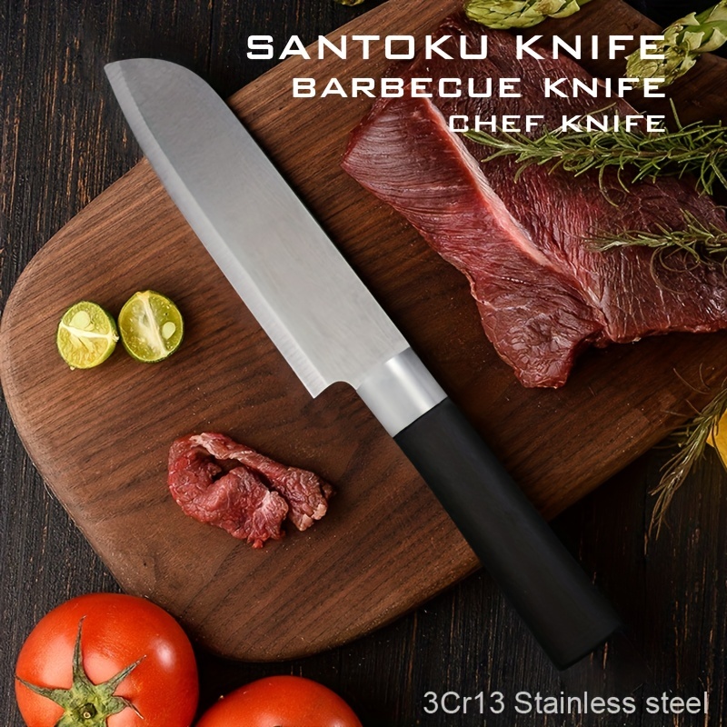 A portable outdoor barbecue knife suitable for cutting small pieces of  meat. It is very practical when grilling meat. The material is 3cr13  stainless