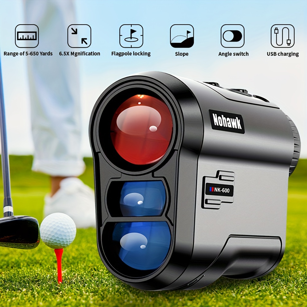 Telémetro de golf/caza de 6.5 aumentos 700/1000Y, impermeable, medición de  distancia, compensación de pendiente, modos de velocidad, ligero, para