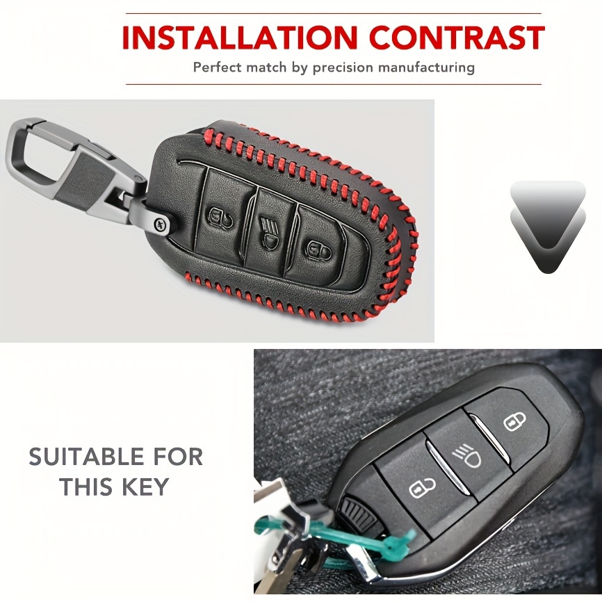 Faux Leather Key Wallet Car Keychain Key Holder Bag Case - Temu