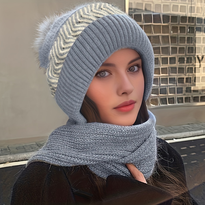 Bonnet Femme Hiver Chaud Bonnet tricoté Doux et Confortable Taille