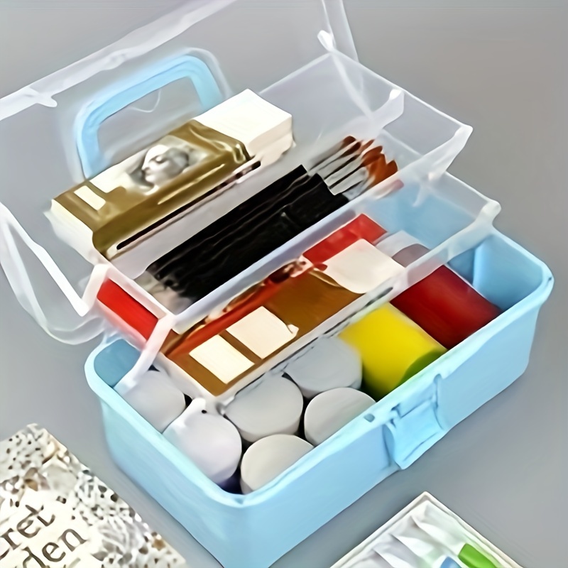 Three-layer Storage Box, Folding Storage Organizer With Lid