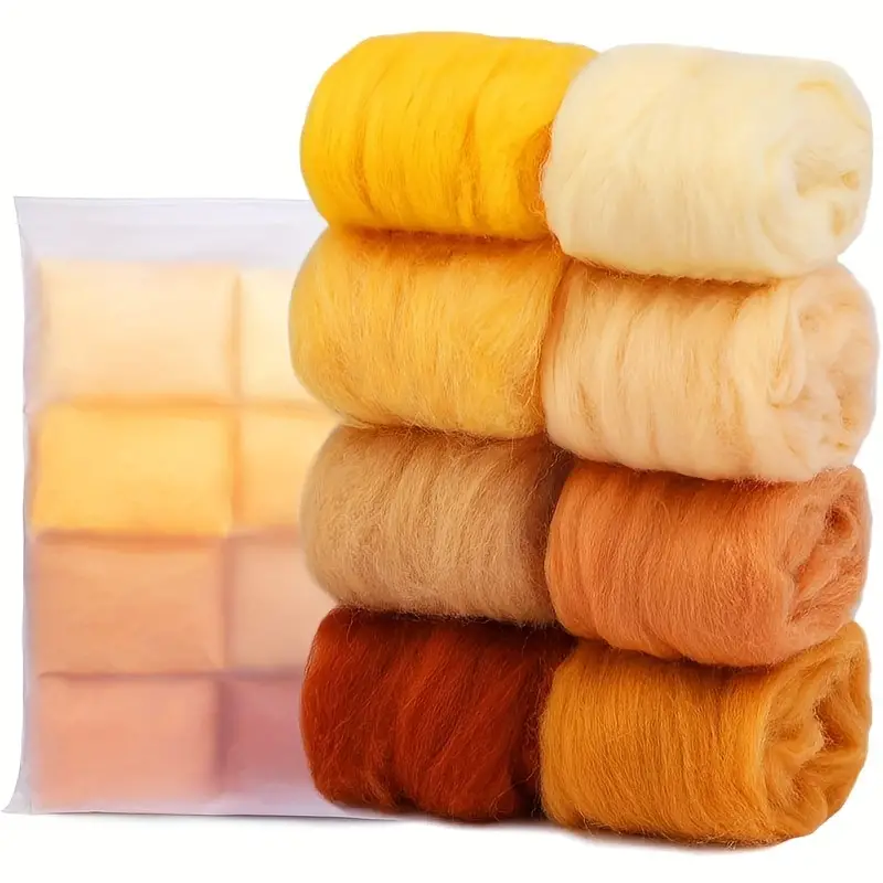Needle Felting Wool 8 Colors Wool Roving Wool Roving For - Temu