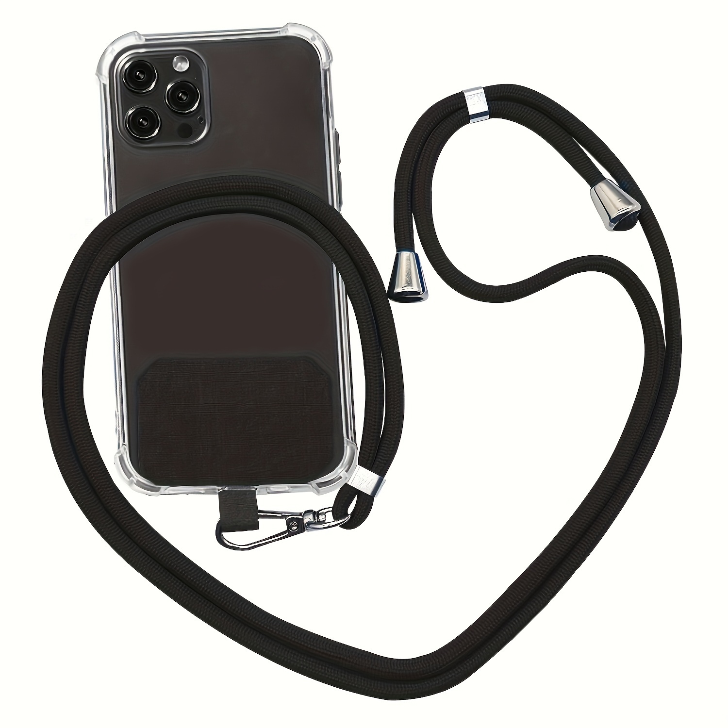  SS Cordón para teléfono, correa ajustable para teléfono celular  alrededor del cuello, color negro : Celulares y Accesorios