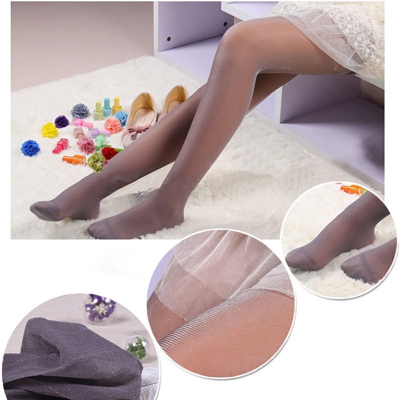 Opaque Elastic Tights High Waist Slim Footed Pantyhose - Temu