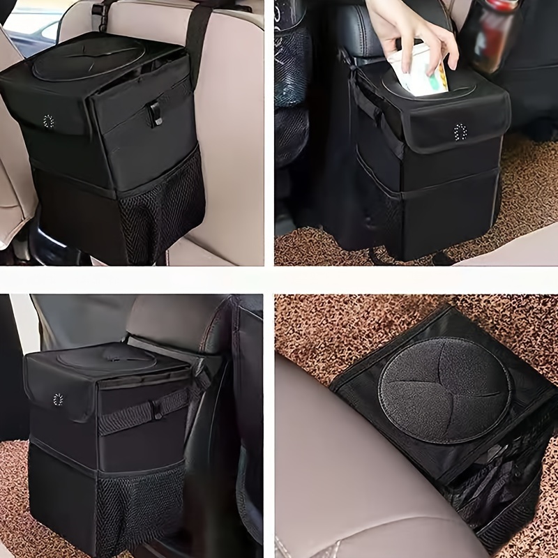 Universal Foldable Car Trash Can Garbage Bag Lid Auto Back Seat Dustbin  Waste Rubbish Basket Organizer Storage Car Accessories - AliExpress