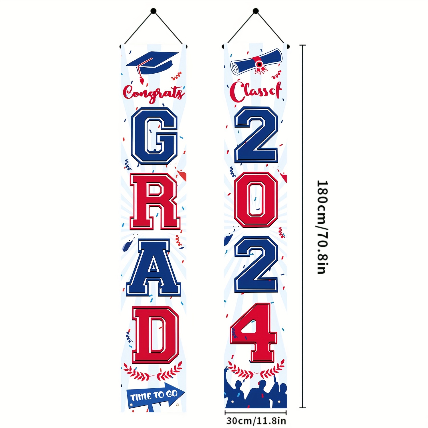 Graduation Party Decorations 2024 Blue and White Congrats Grad Banner  Graduation Decorations Class of 2024 Graduation Party Decorations 2024 Blue  and