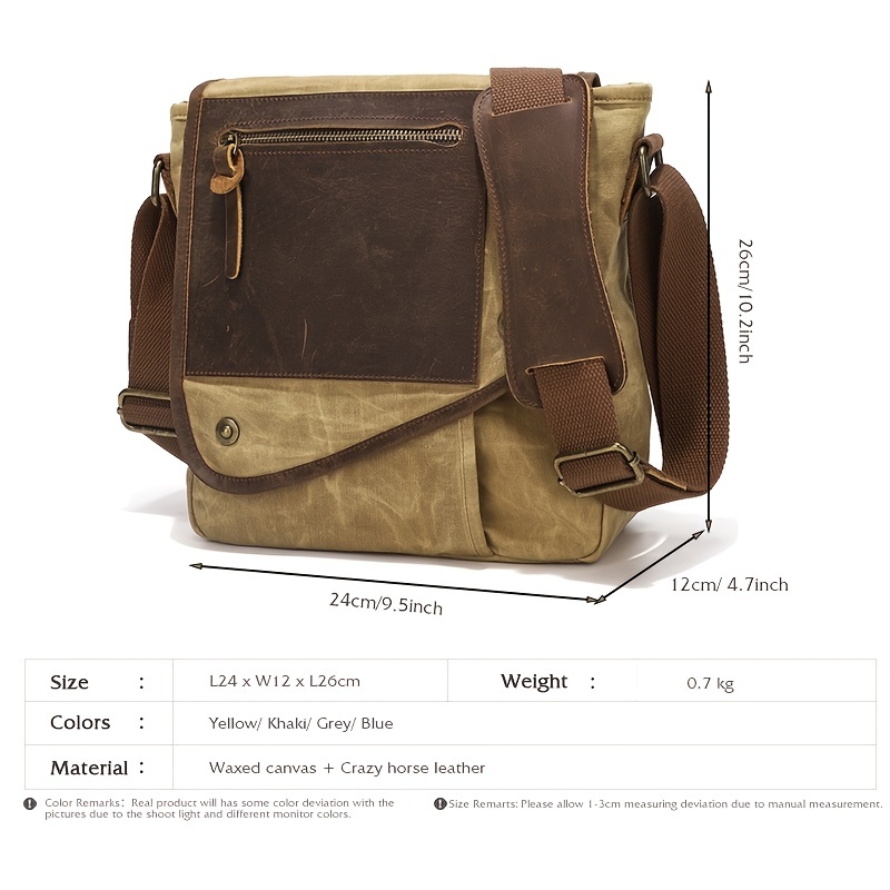 Men's Genuine Leather or Canvas Crossbody Sling Bag