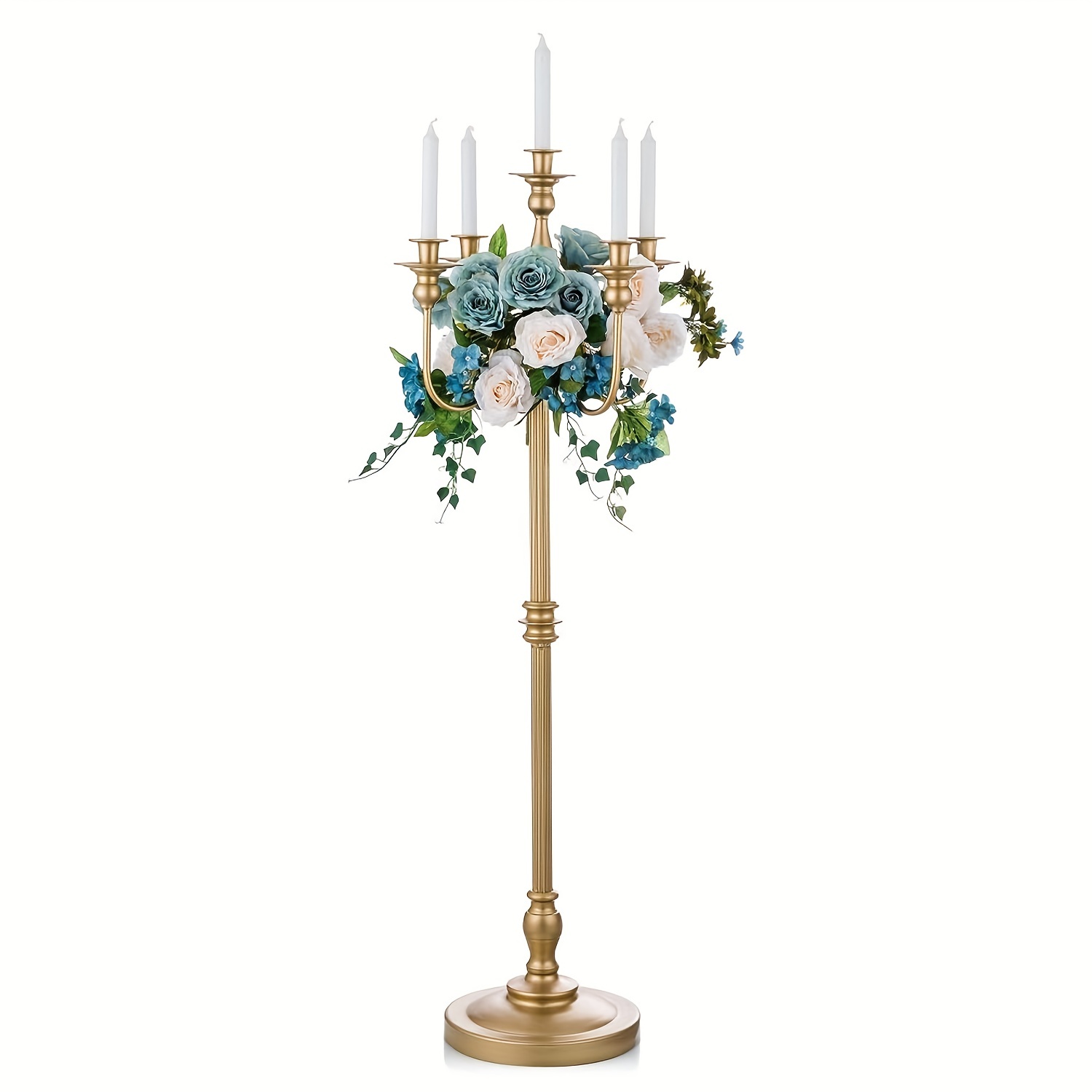  2 centros de mesa de boda para mesas de recepción, candelabros  giratorios, adornos, centros de mesa de metal, jarrón de flores para bodas,  fiestas, cenas, eventos, hotel, decoración del hogar 