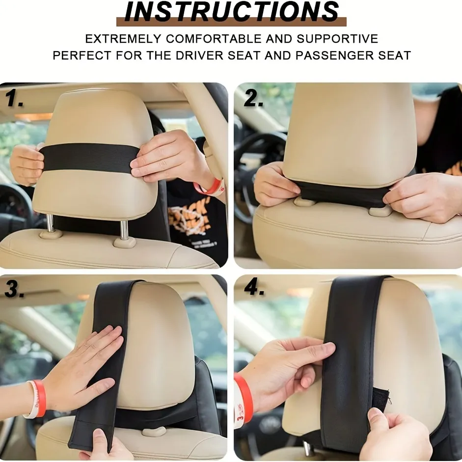 Car Seat Headrest Neck Rest Cushion Ergonomic Car Neck Pillow Durable  Memory Foam Neck Support Comfty Car Seat Back Pillows For Neck/back Pain  Relief - Temu
