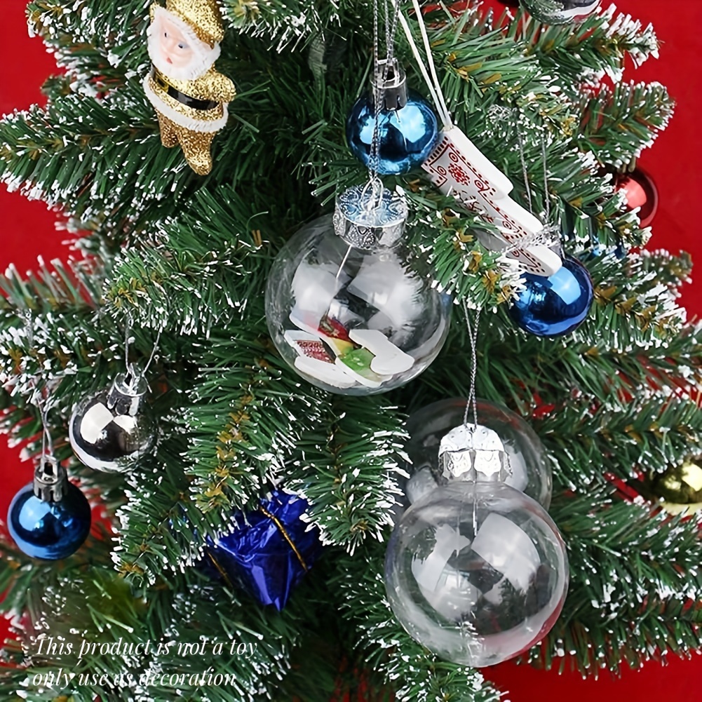 Clear Plastic Ornaments for DIY Arts and Crafts, Fillable Decorations (3.15  In, 24 Pack)