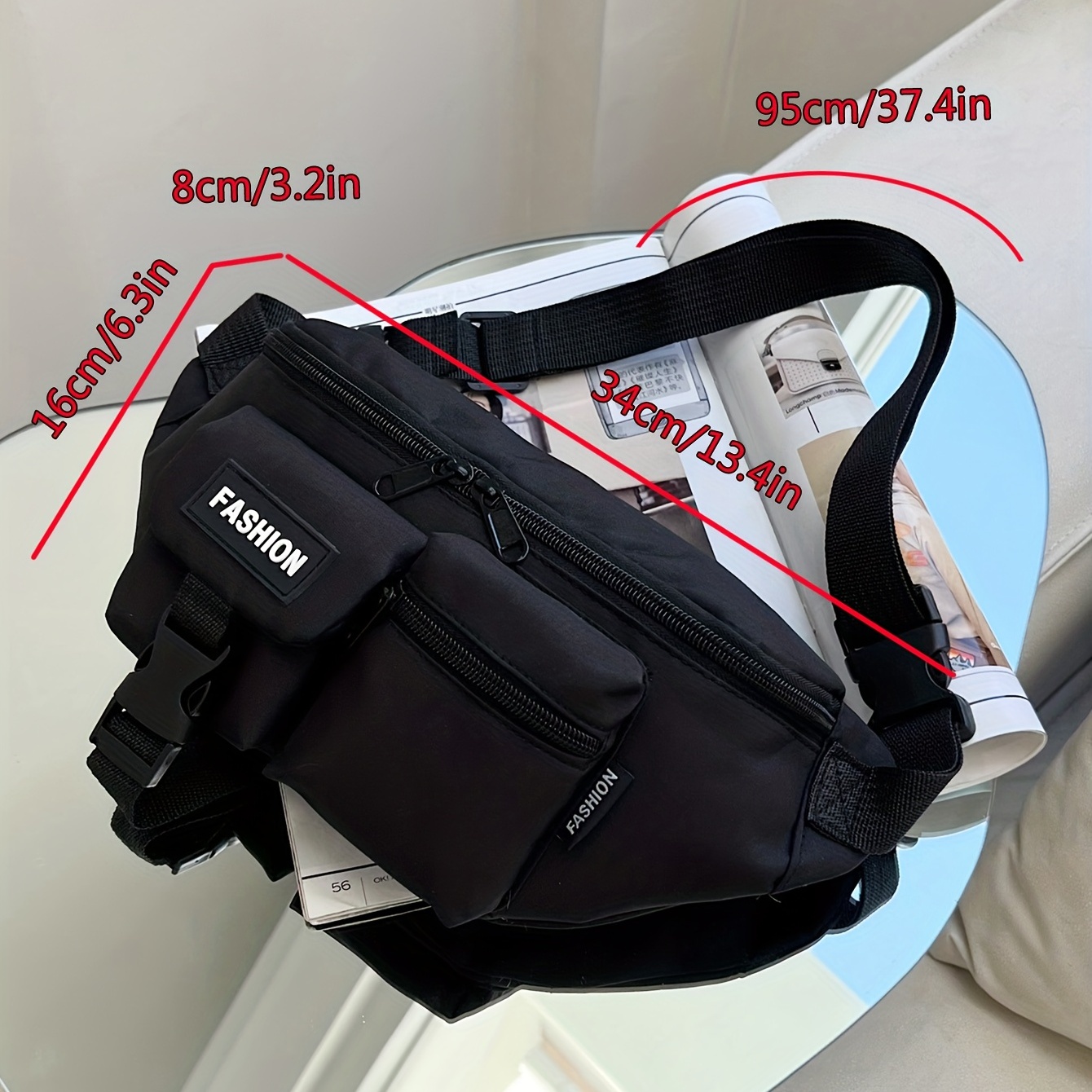 Casual Men Shoulder Chest Bag Nylon Waterproof Outdoor Sport Running  Cycling Belt Bag Large Capacity Travel Phone Pouch Bag - Temu