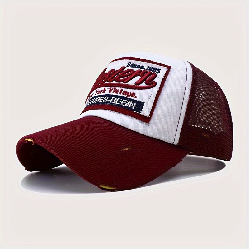 Western New York Vintage Trucker Hats for Men Women Since 1985 Breathable  Mesh Embroidery Baseball Caps