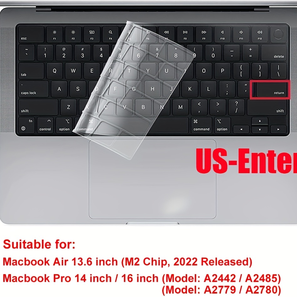 Compatible keyboard cover for 2022 MacBook Air 13.6 m2 A2681/2021