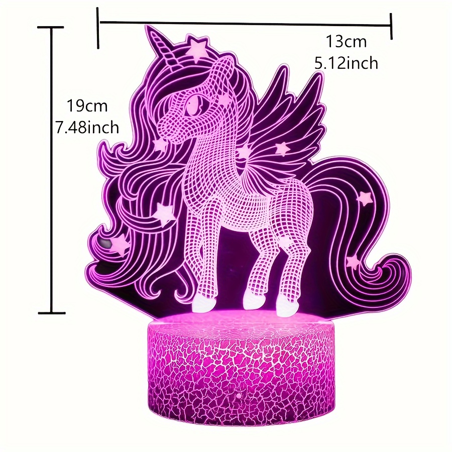 1pc Luce Notturna Unicorno Lampada Notturna 3d 7 Colori - Temu Italy