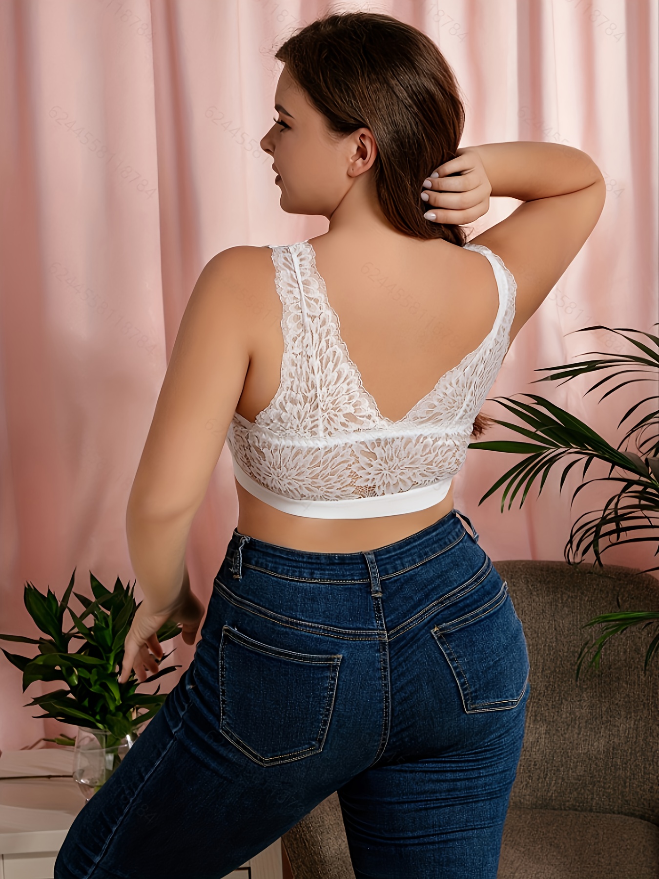  XMSM Plus Size Bra for Women Large Breasts Sexy Bralette Top  Underwear Push Up Deep V Lace Bras Oversize Lingerie (Color : White, Size :  36D/80D) : Clothing, Shoes & Jewelry