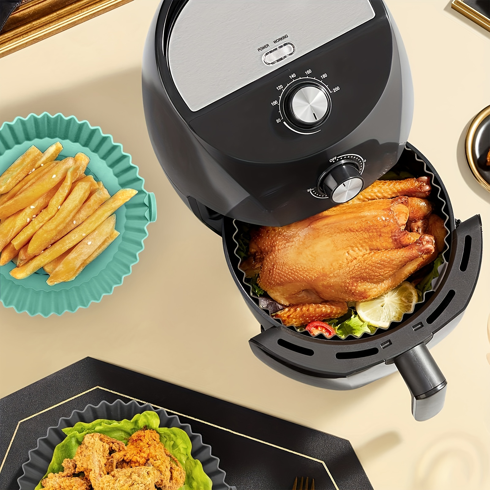 Silicone Air Fryer Liners For Ninja Dual Air Fryer, Reusable Air Fryer  Silicone Liner Air Fryer Accessories, Air Fryer Basket Airfryer Liners