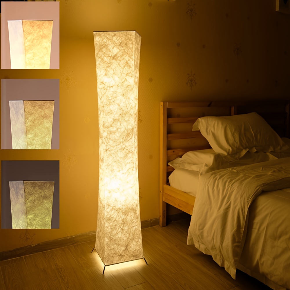 Lampadaire À Lumière Douce, 132,1 Cm, Design Simple, Lumière Chaude, 3000 K  LED, Abat-jour En Tissu Tyvek, Lampe Sur Pied Pour Salon, Chambre À Couche