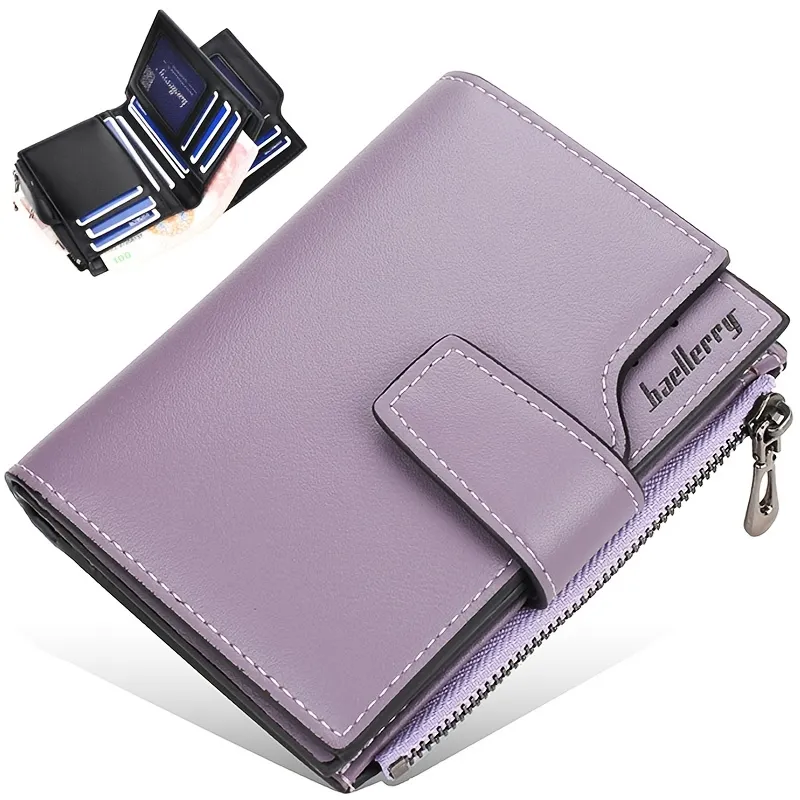 Letter Detail Small Wallet, Women's Simple Faux Leather Fold Wallet With  Multiple Card Slots & Zipper Pocket - Temu New Zealand