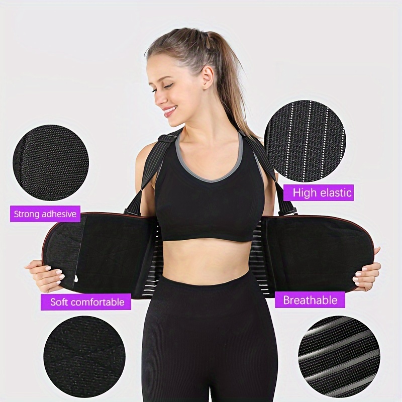 Adjustable Lower Back Brace Shoulder Straps Work Comfortable - Temu