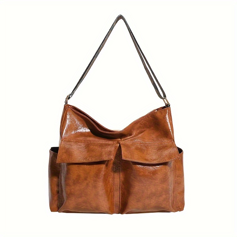 Vintage Crossbody Bag, Geometric Strap Hobo Bag, Large Capacity Shoulder Bag  For Work & School - Temu