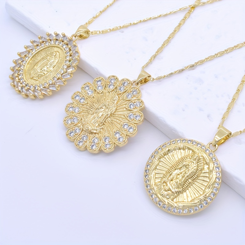 Men's Gold Titanium Virgin Mary Pendant Necklace – Eye Candy Los Angeles