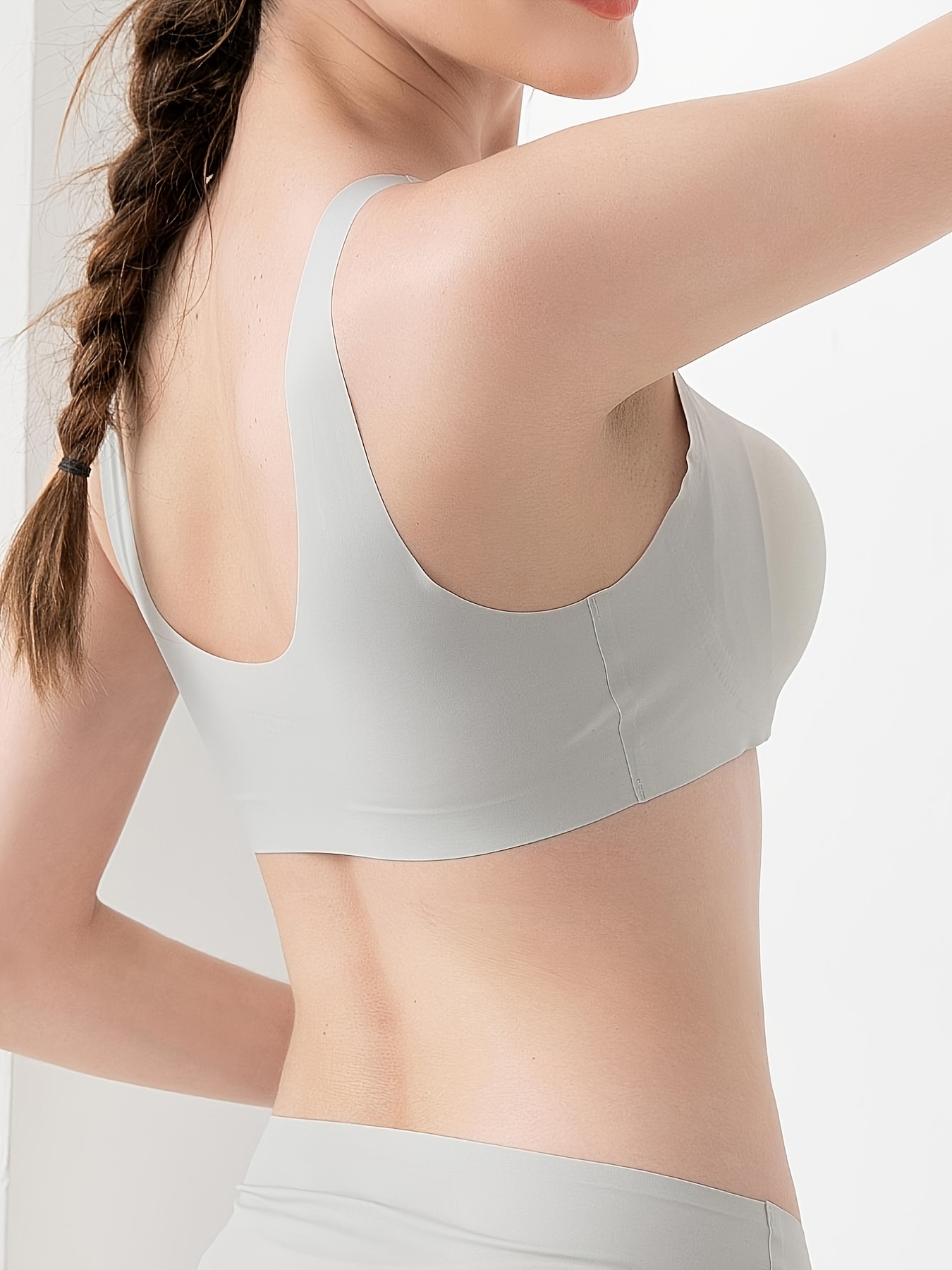 Women Ladies Plain Wireless Soft Underwear Sport Workout Bras