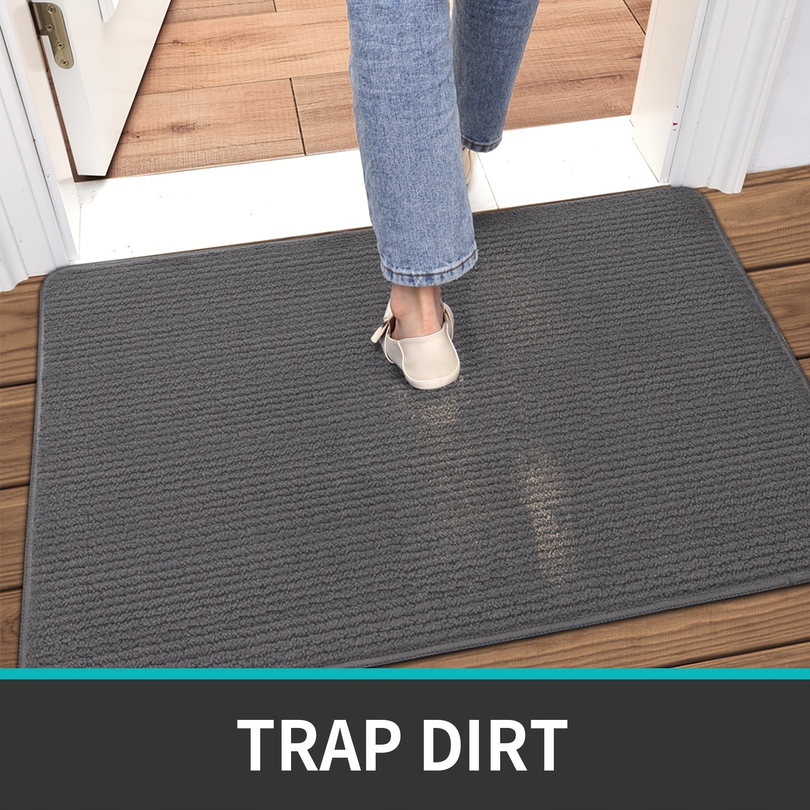 Non-Slip Polyester Dirt Trapper Door Mat Indoor Outdoor Entrance