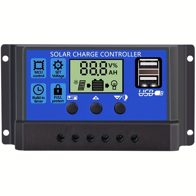 Controlador de carga solar 100A, regulador inteligente de batería de panel solar  12V 24V, controlador de