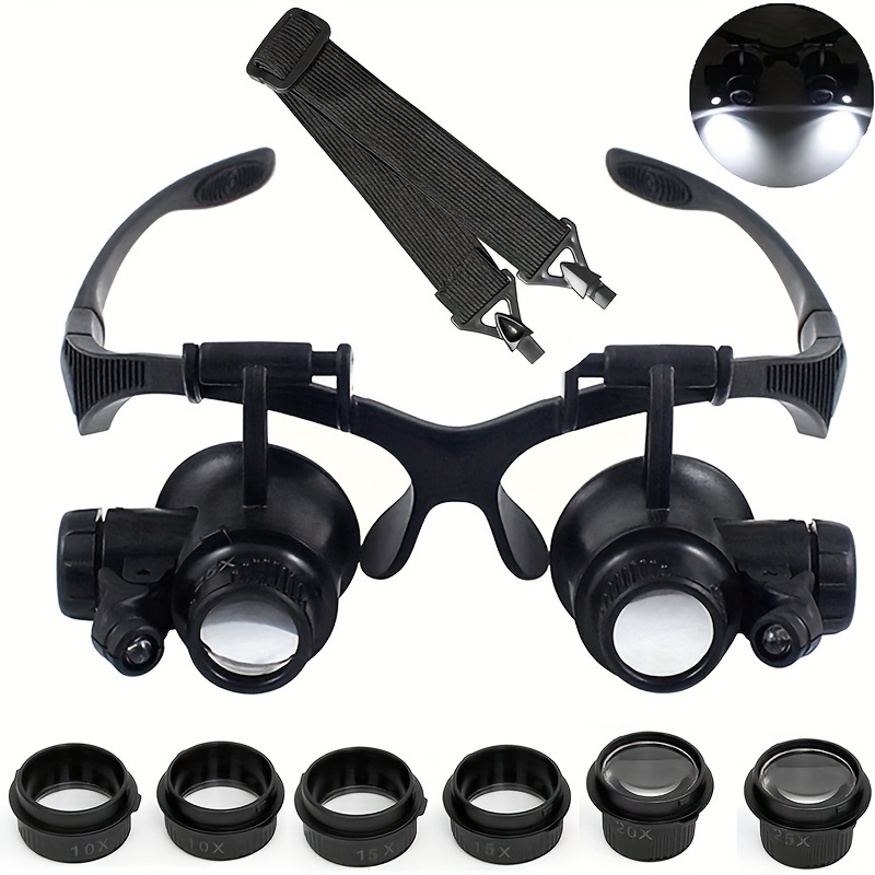 Head-mounted Magnifier with 2LED Lights Jewelry Appraisal