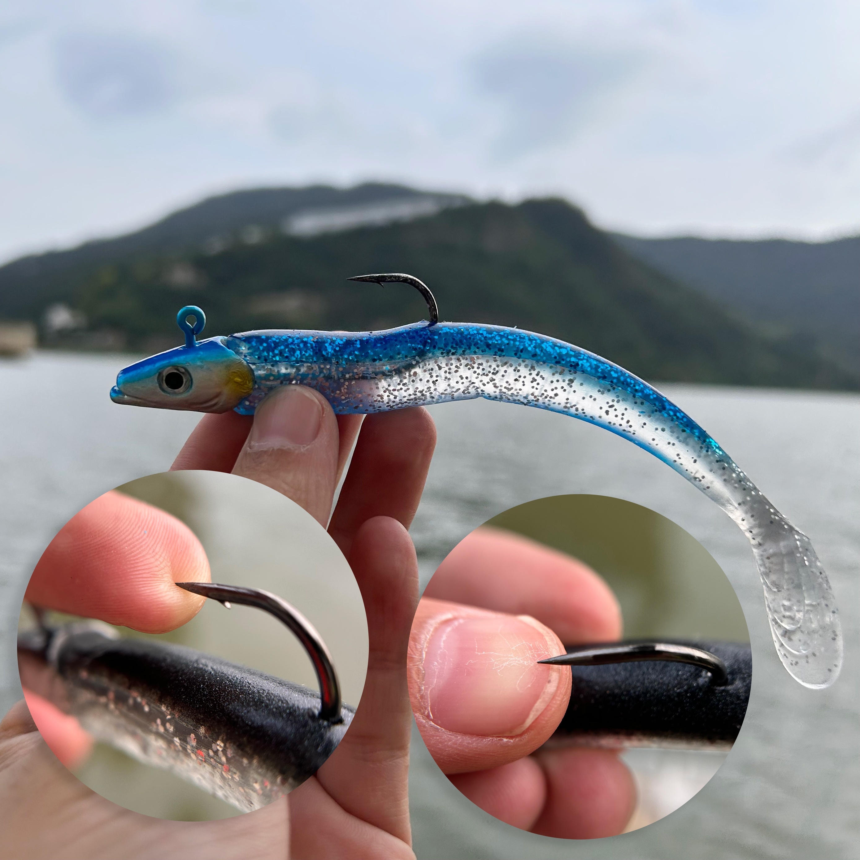 5PCS SOFT FISHING Lures 11.5cm/14g Jig Heads Paddle Tail Minnow