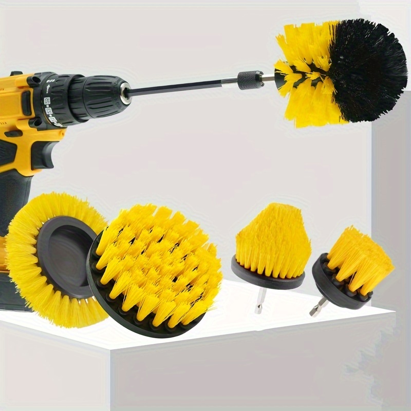 2-4 Inch Yellow Electric Drill Cleaning Brush Electric Brush Bit Grout Tile  Clean Brush Tire Cleaning Brush Home Cleaning Tool