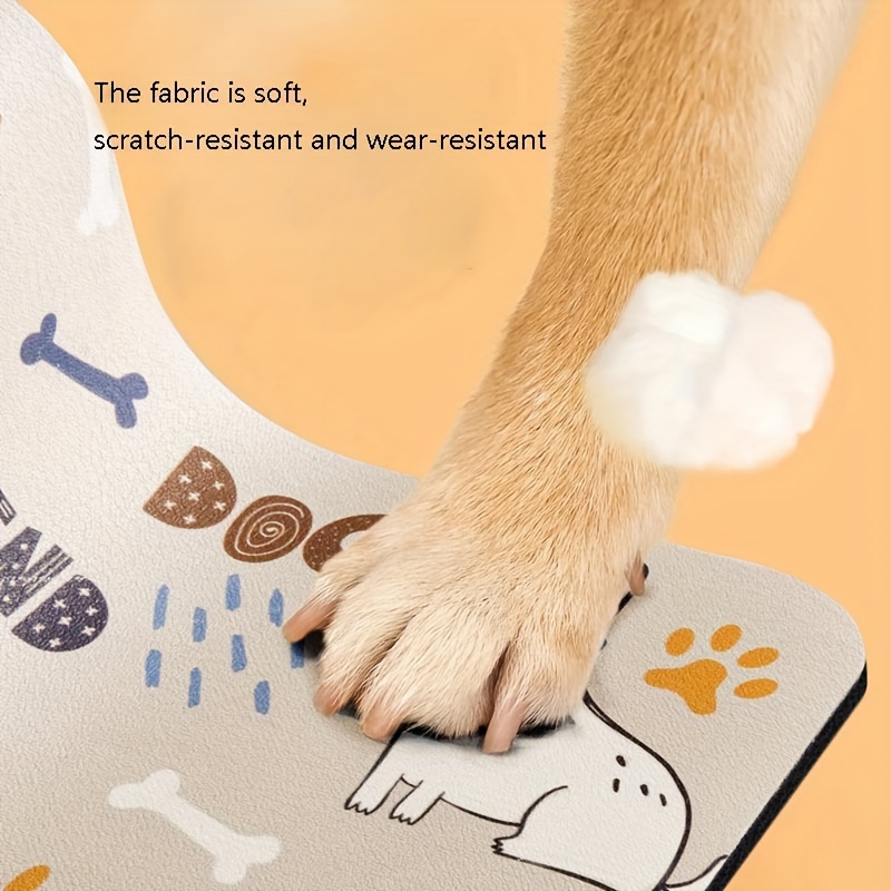 1pc Cartoon Animal Pattern Pet Feeding Mat, Easy To Clean, Durable