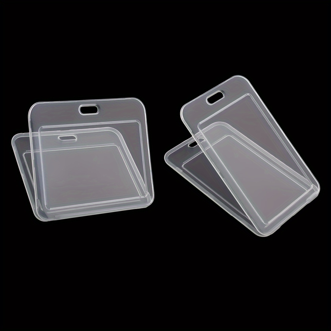 

10pcs Transparent 2 Types Of Card Covers, Suitable For Female And Male Students' Bus Cards, Chest Cards, Credit Cards, Bank Cards, Id Cards, And Student Cards