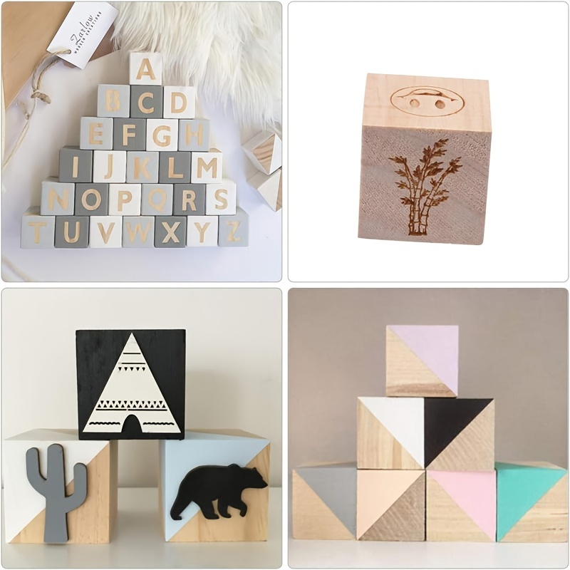 Wooden Cubes Wooden Blocks For Crafts - Temu