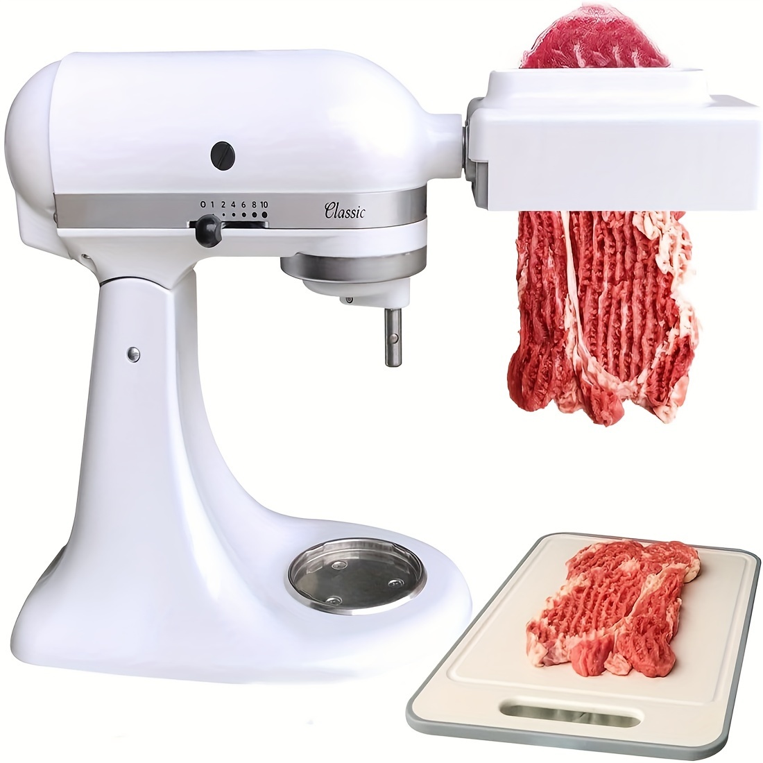 suitable for all kitchenaid household vertical mixers meat tenderizer accessories excluding machines mixers make meat easy to chew better   marinade and friction and make meat more       in the dishwasher for cleaning details 1