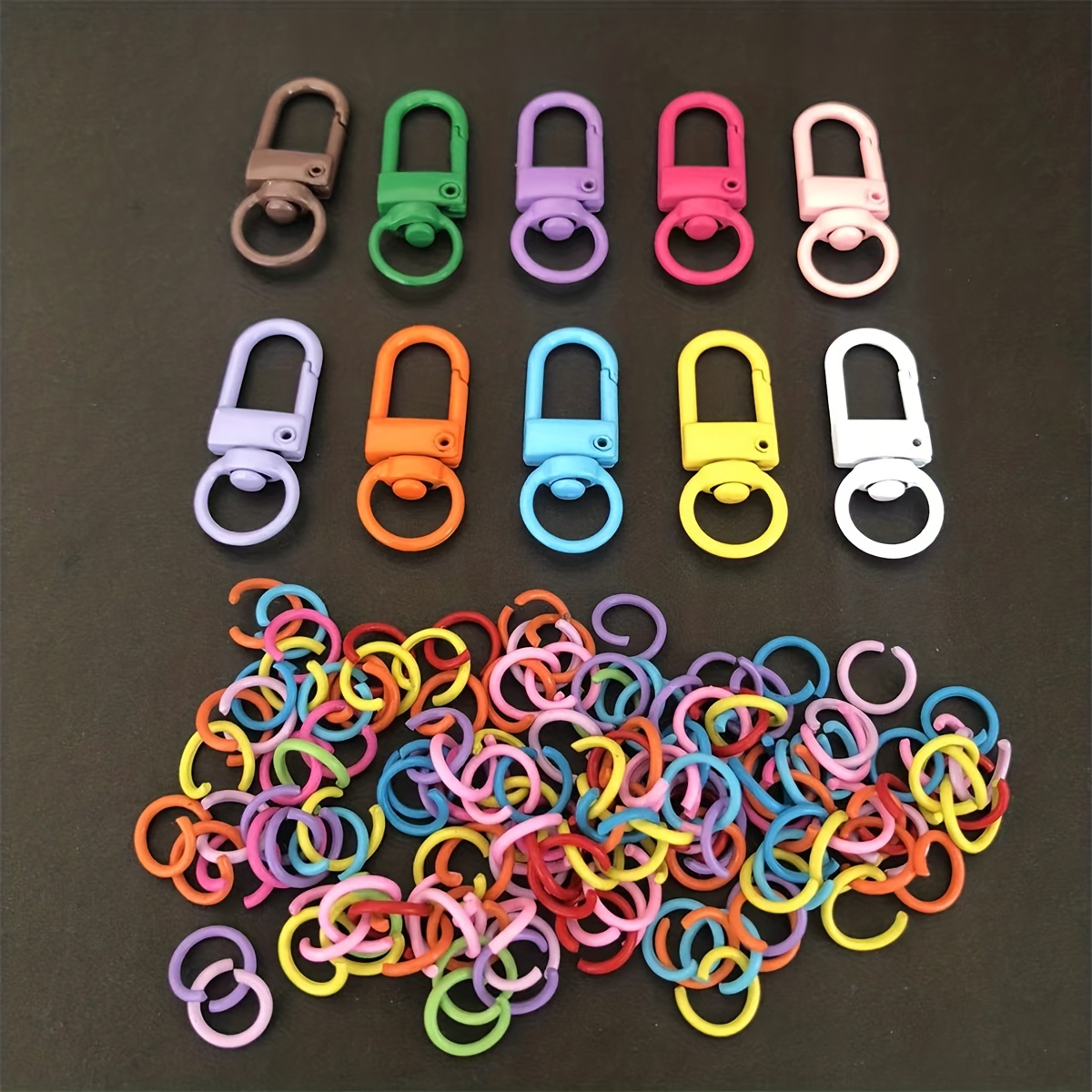 120pcs Plastic Lobster Claw Clasps for Jewelry Making,Multicolor Lobster  Clasp Hook Cute Lanyard Snap Hooks Hard Plastic Clips for Handmade Keychain