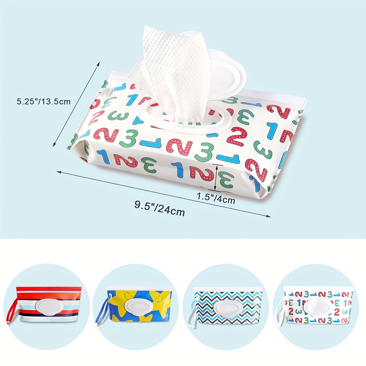 Paquete de 4 dispensadores de toallitas húmedas recargables para bebés,  contenedor reutilizable para toallitas húmedas, porta-toallitas portátiles  de