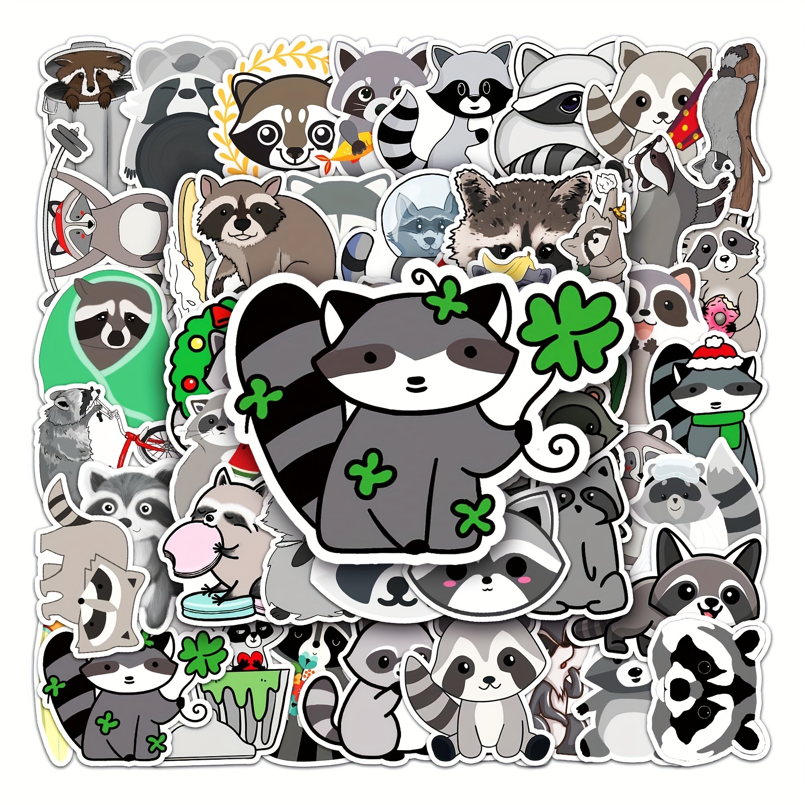 Cartoon Raccoon Stickers Laptop Suitcase Waterproof Diy - Temu