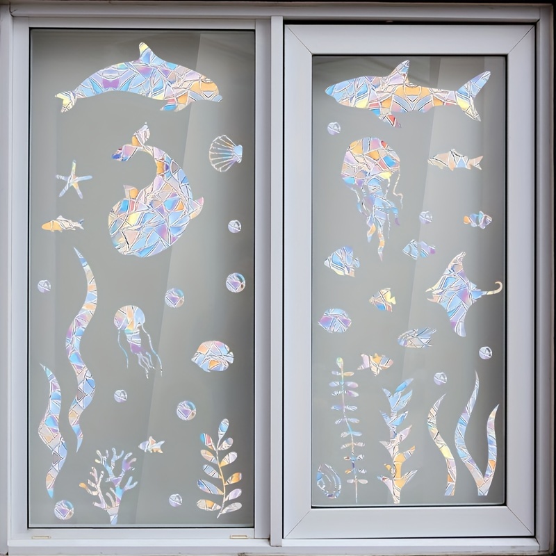 Color Window Stickers Underwater Animals Rainbow Prism - Temu