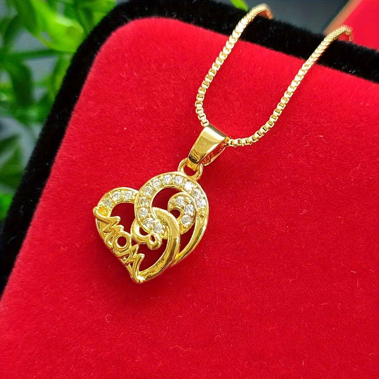 Acquista Collana regalo per San Valentino, cuore, cristalli, ciondolo,  belle donne, mamma, affascinante, elegante, ti amo per sempre, squisita