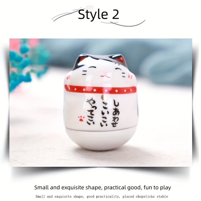 Zen Daruma Doll Fortune Statue Ceramic Lucky Cat Miniature - Temu