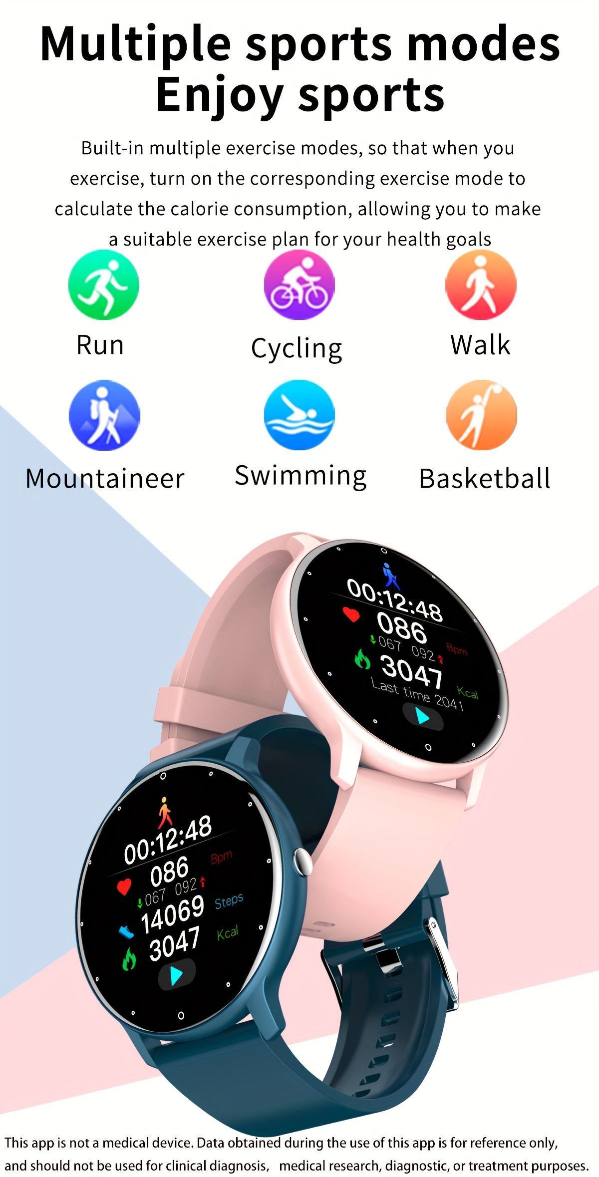 fashion smart watch with silicone band full touch screen waterproof sports fitness watch details 6