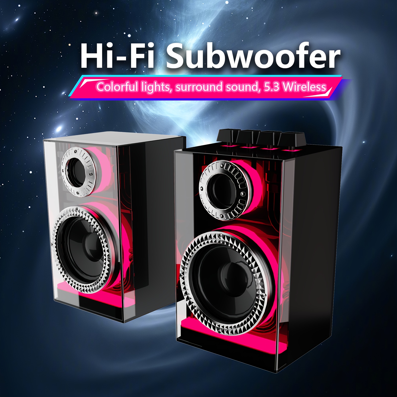  Clearance Portable Bluetooth Speaker Colorful Led Lights  Wireless Speaker Bluetooth 5.1 IPX 4 Waterproof Surround Stereo Sound  Playing Surport Card Insertion Double Pairing Super Bass Louder Volume :  Sports & Outdoors