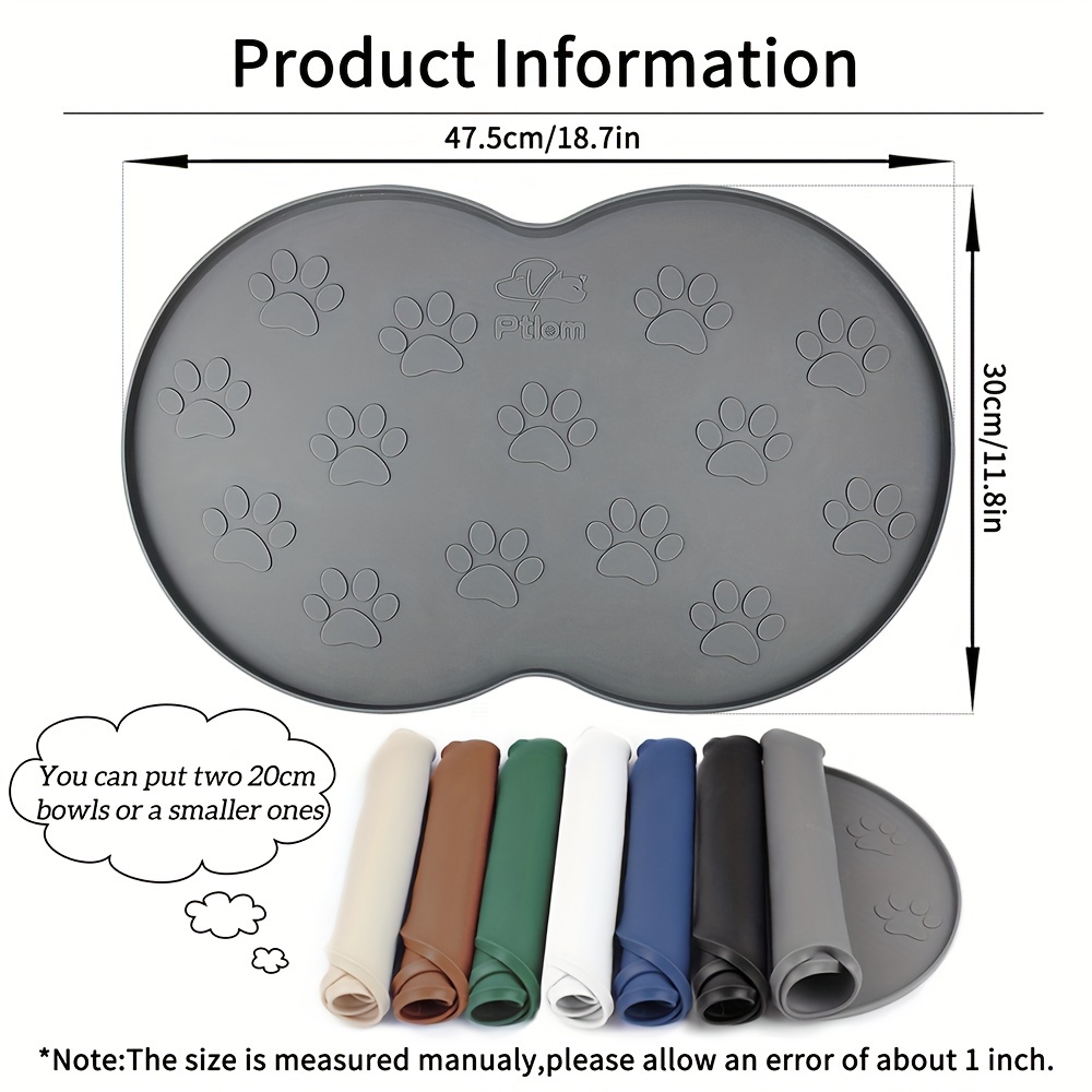 Dog Food Mat Bowl Mat For Floors Waterproof Silicone Cat Feeding Mat For  Food And Water Pet Placemat Non Spill Puppy Dish Tray Non Slip Bone Shaped