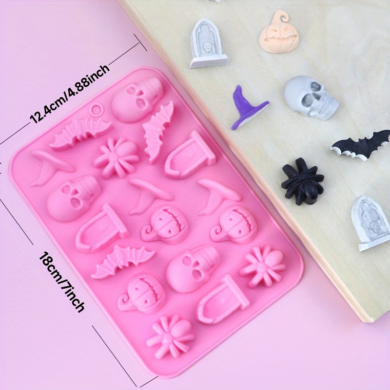 Halloween Candy Molds Silicone Chocolate Candy Mold Skull Shape Mold for  Making Halloween Candy, Muffins, Chocolates, Cake, Soap 