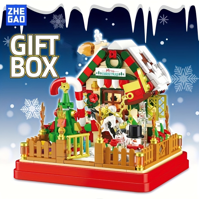 254 PCS Xmas Tree Model Set Building Blocks Winter Holiday Snow Scene  Assembly MOC Bricks Creative Kid DIY Toy Christmas Gifts