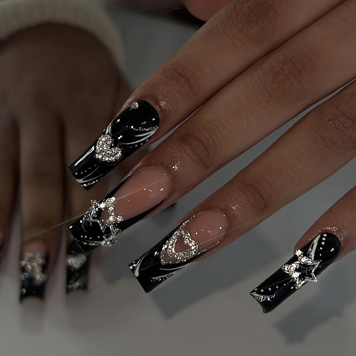 Black Rhinestones For Nails - Temu